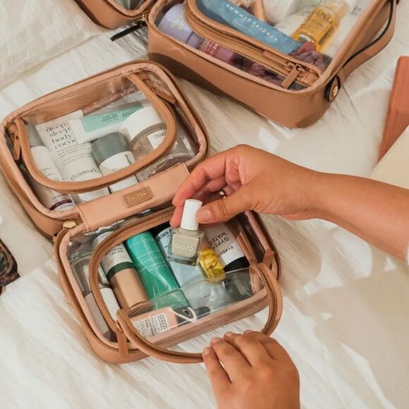 NWT Calpak Small Clear Cosmetics Case in
Caramel - Picture 4 of 5